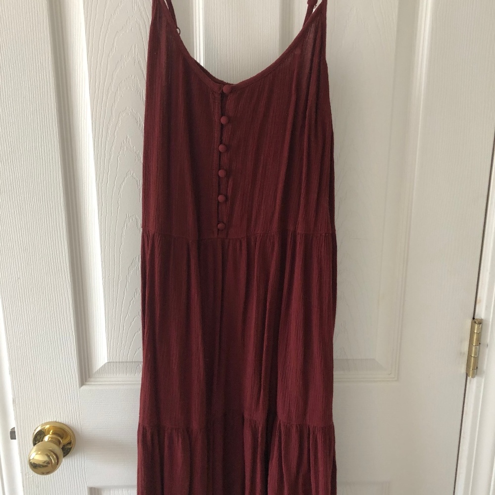 Mossimo Maroon Button Front Dress